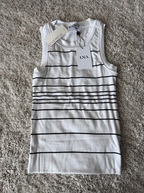 NEW LNA White Tank Top with Black Stripes from Evereve